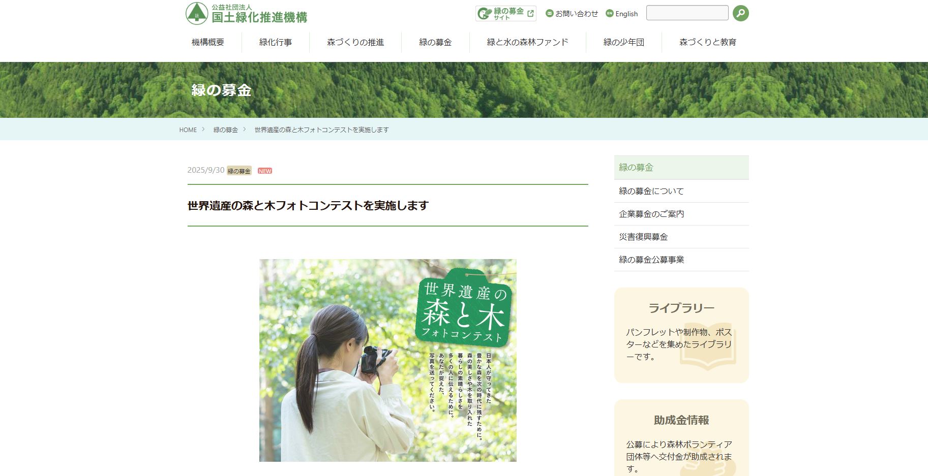 第6回 世界遺産の森と木フォトコンテスト